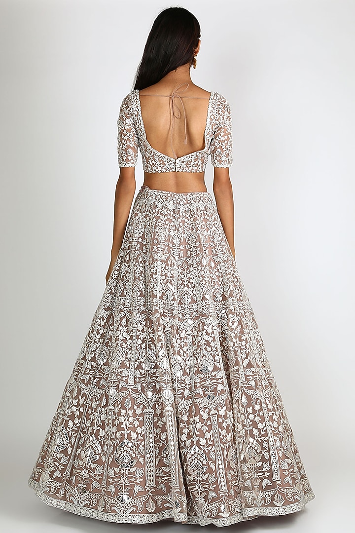 Brown Embroidered Bridal Lehenga Set by Aneesh Agarwaal at Pernia's Pop Up Shop