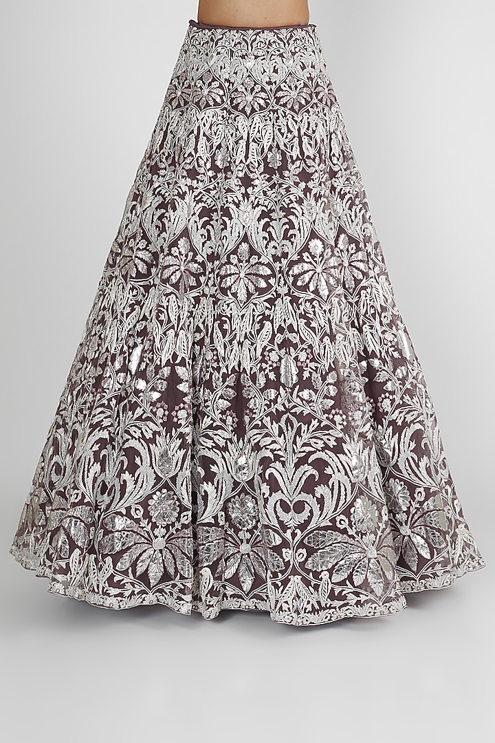 Brown Embroidered Bridal Lehenga Set by Aneesh Agarwaal at Pernia's Pop Up Shop