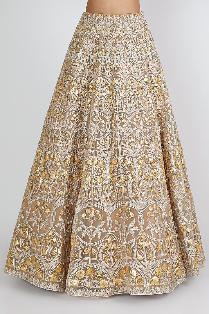 Gold Embroidered Bridal Lehenga Set by Aneesh Agarwaal at Pernia's Pop Up Shop