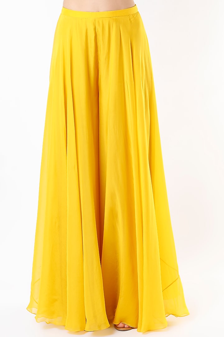 Yellow Georgette Wedding Lehenga Set by Aneesh Agarwaal PRET at Pernia's Pop Up Shop