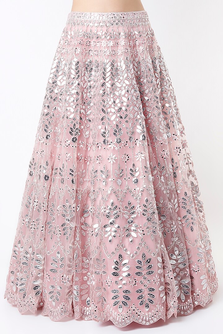 Pink Embroidered Bridal Lehenga Set by Aneesh Agarwaal at Pernia's Pop Up Shop