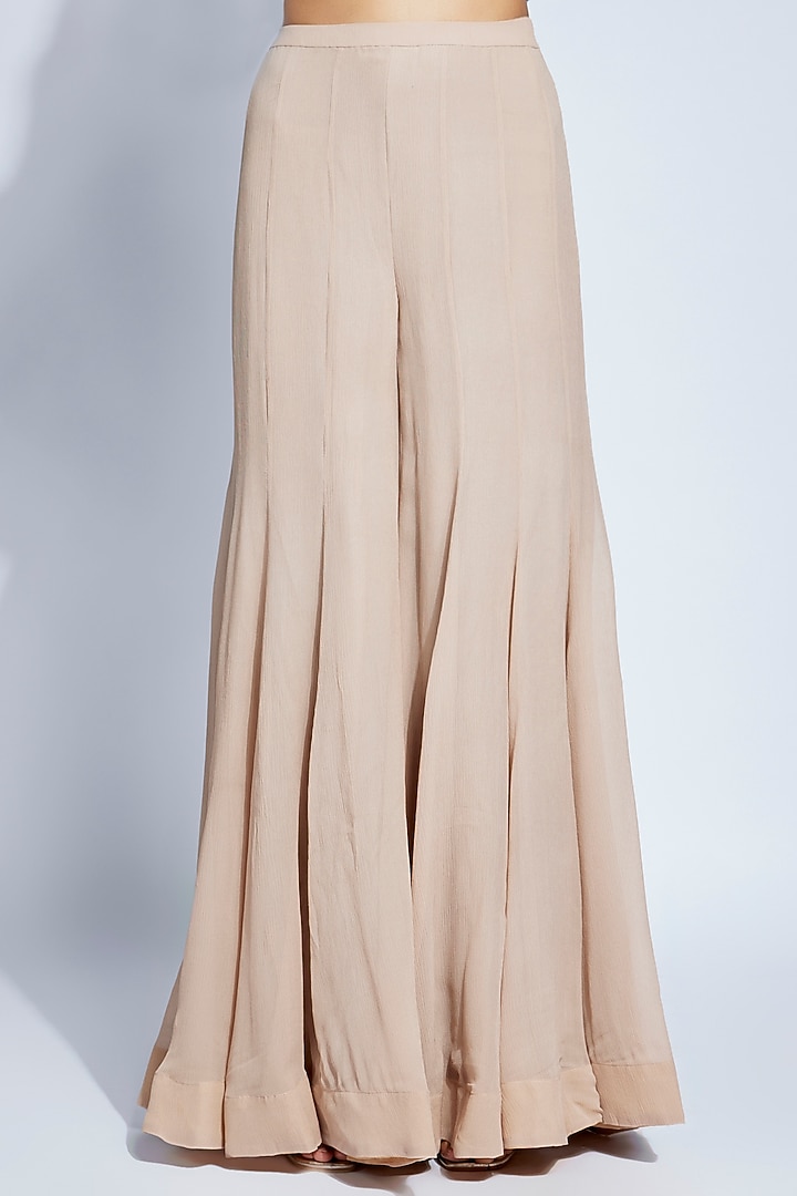 Taupe Net Bridal Sharara Set by Aneesh Agarwaal at Pernia's Pop Up Shop