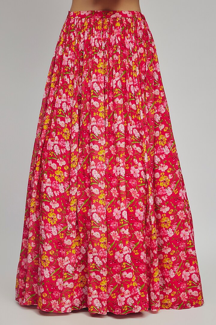 Magenta Chinon Floral Printed Cape Set by Aneesh Agarwaal PRET at Pernia's Pop Up Shop