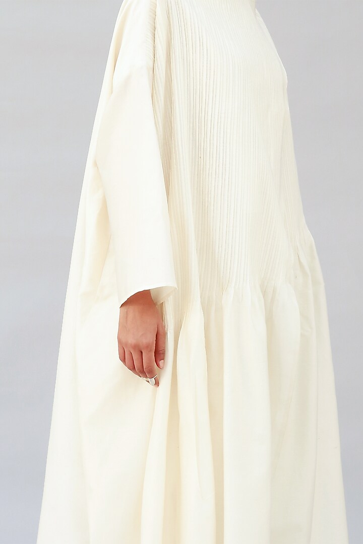 Ivory Vacation Dress With Tucks by Antar Agni at Pernia's Pop Up Shop