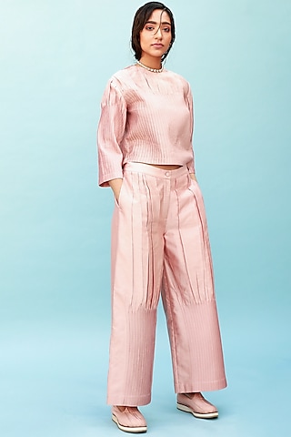 Peach Top With Tucks by Antar Agni