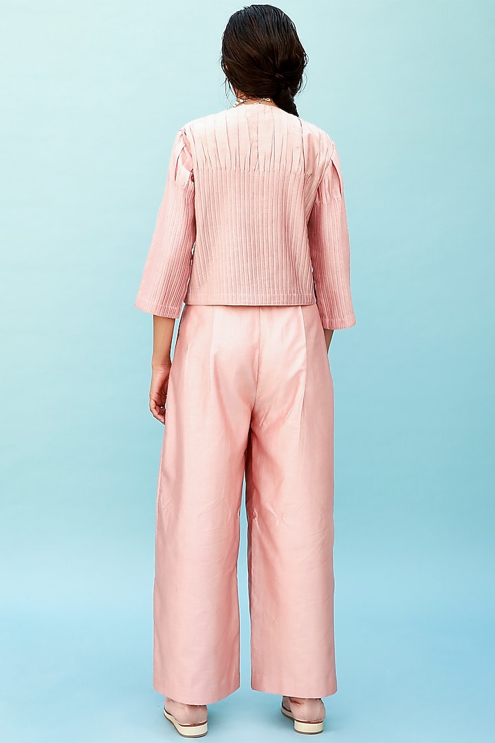 Peach Top With Tucks by Antar Agni at Pernia's Pop Up Shop