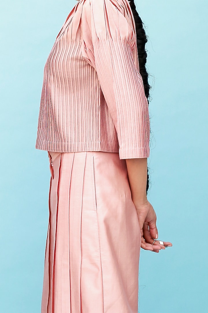 Peach Top With Tucks by Antar Agni at Pernia's Pop Up Shop