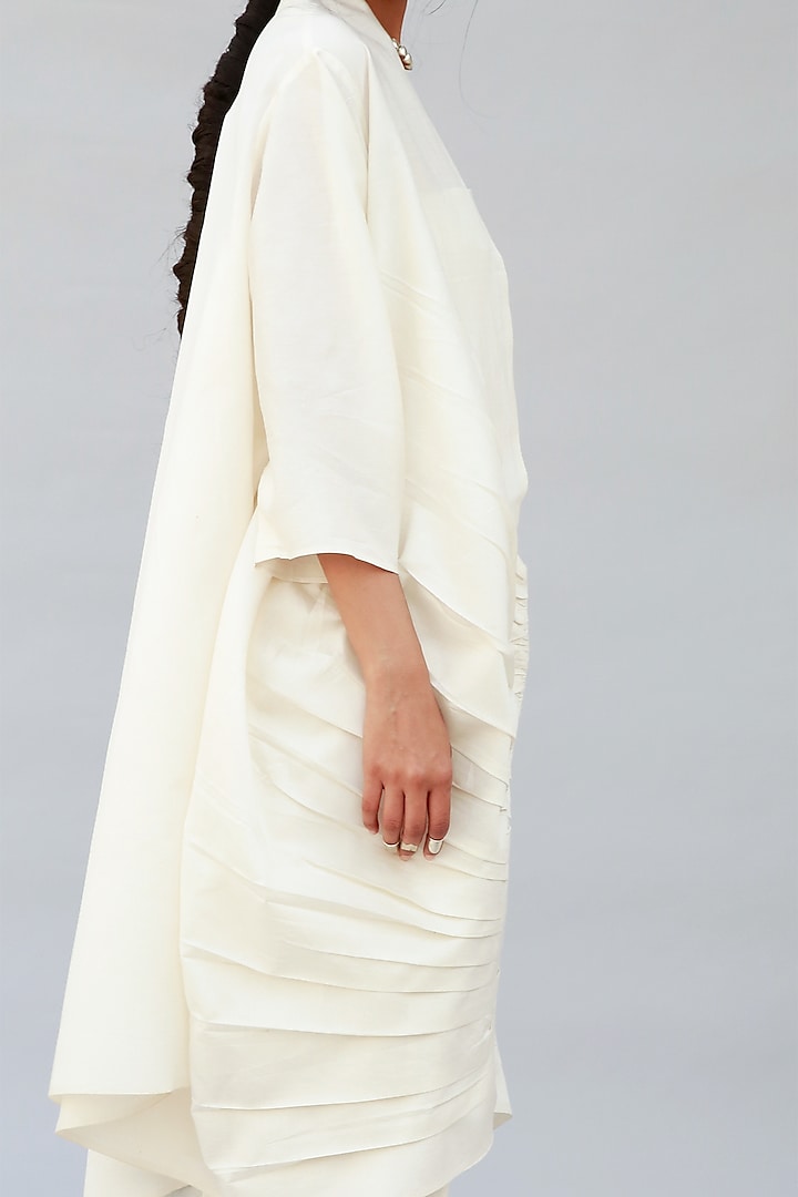 Ivory Overlay With Gathers by Antar Agni at Pernia's Pop Up Shop