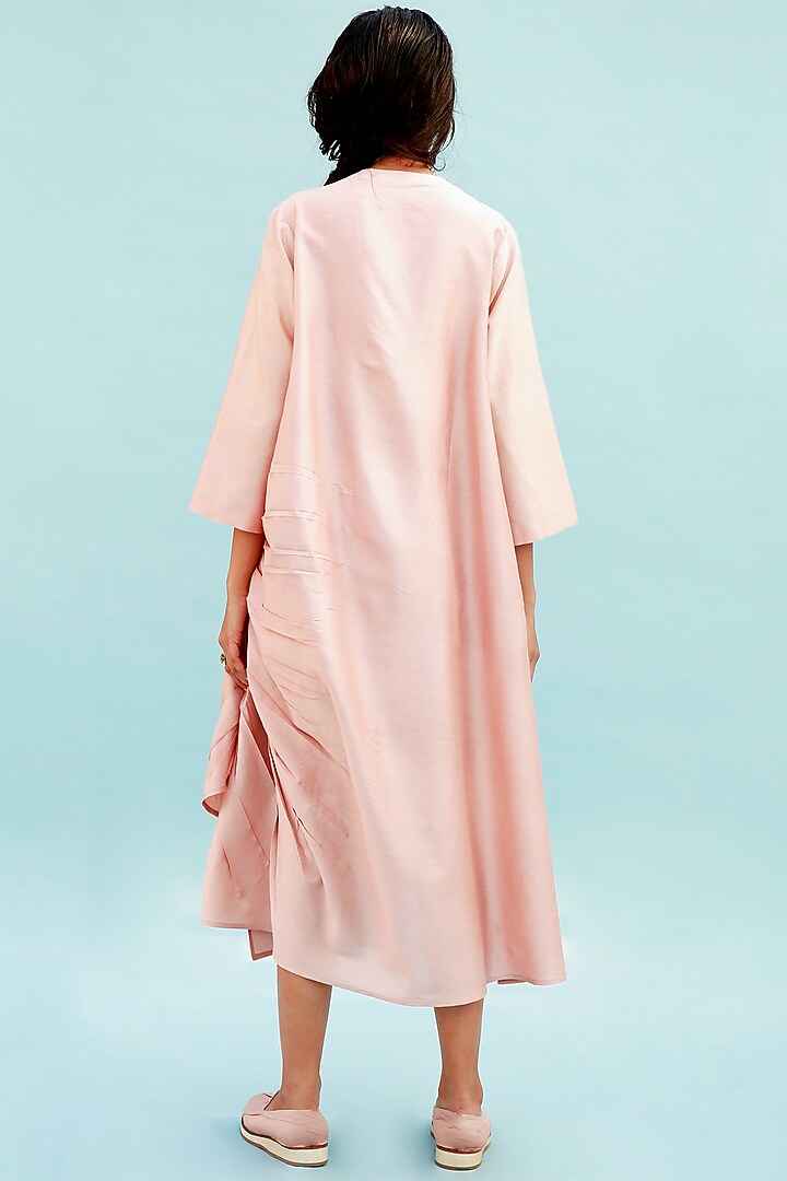 Peach Summer Dress With Gathers by Antar Agni at Pernia's Pop Up Shop