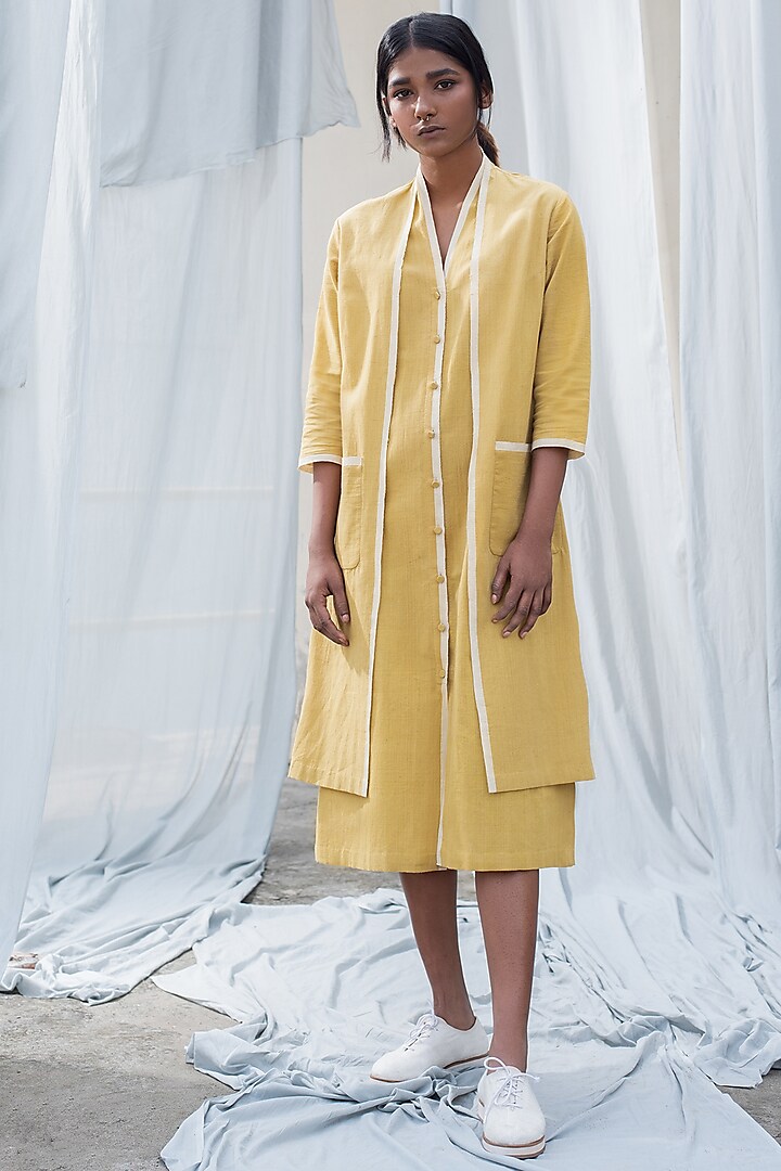 Citrine Double Layered Dress by Antar Agni at Pernia's Pop Up Shop