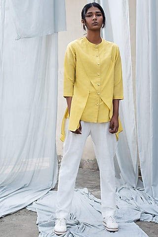 Citrine Top With Front Opening by Antar Agni