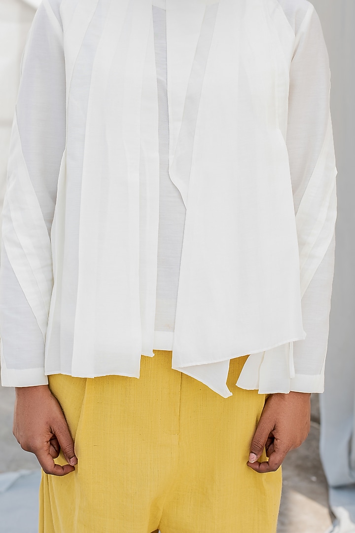 Ivory Top With Pleated Layers by Antar Agni at Pernia's Pop Up Shop