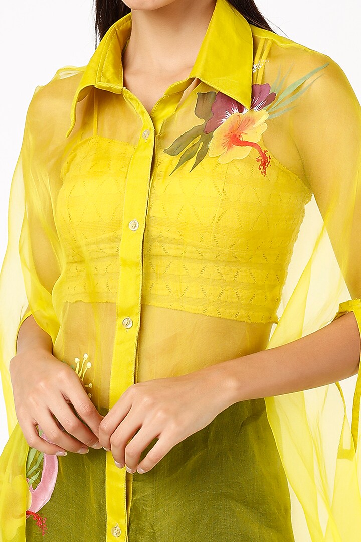 Fluorescent Yellow Printed Shirt by Anaya by akruthi at Pernia's Pop Up Shop