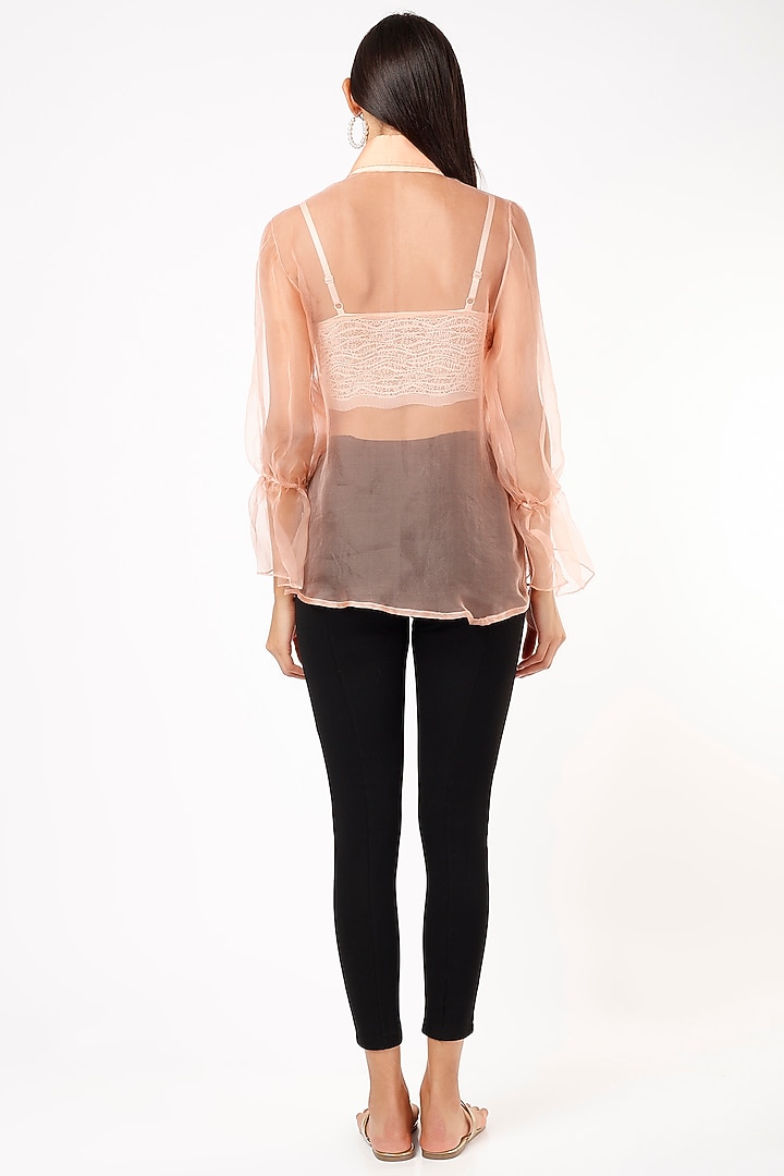 Blush Peach Floral Printed Shirt by Anaya by akruthi at Pernia's Pop Up Shop