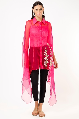 Pink Floral Printed Shirt by Anaya by akruthi