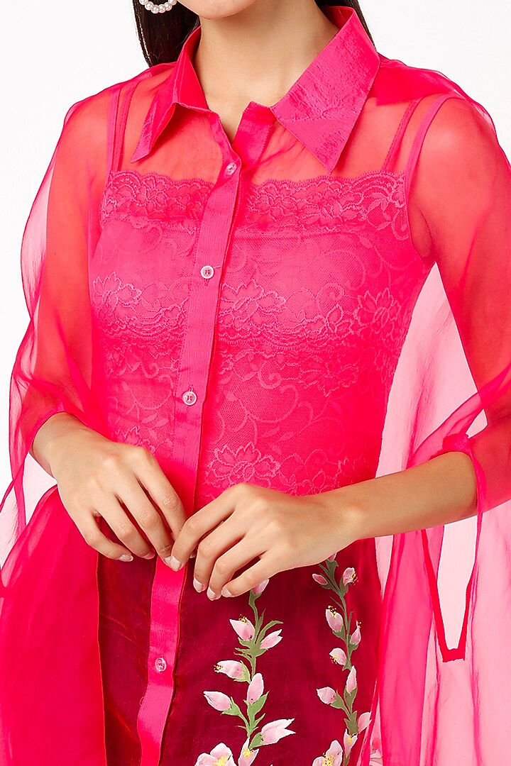 Pink Floral Printed Shirt by Anaya by akruthi at Pernia's Pop Up Shop
