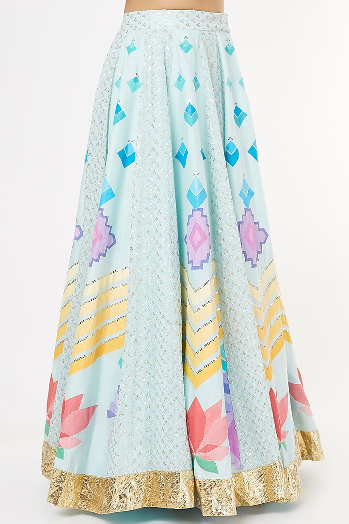 Powder Blue Hand Painted Skirt by Anaya by akruthi at Pernia's Pop Up Shop