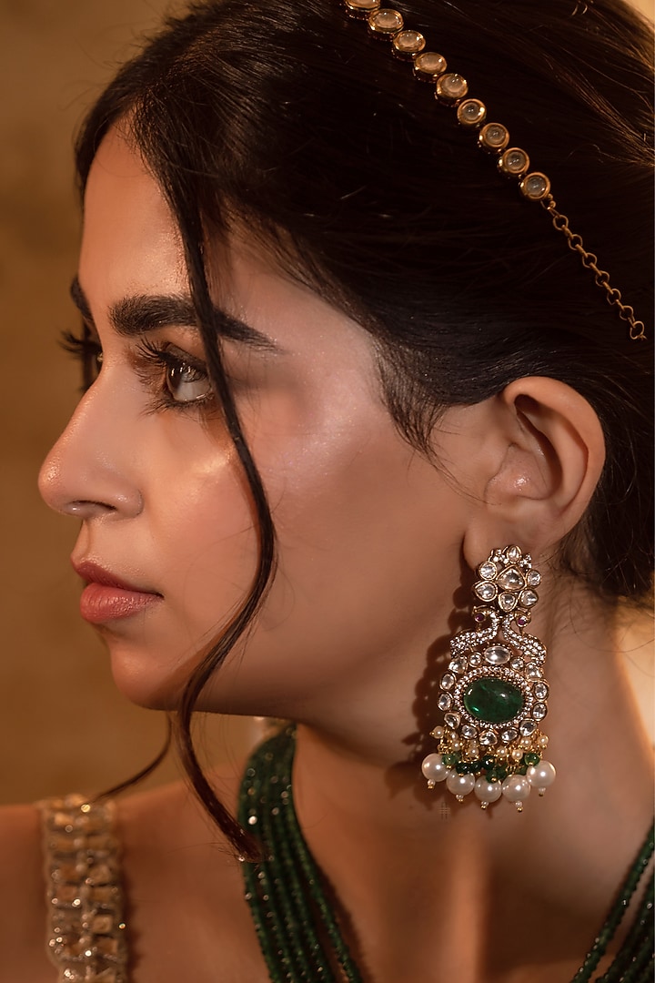 Two-Tone Finish Kundan Polki & Beaded Necklace Set by ANANA at Pernia's Pop Up Shop