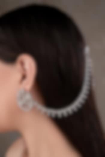 White Finish Zircon Earchains by ANANA at Pernia's Pop Up Shop