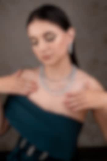 White Finish Zircon Necklace Set by ANANA at Pernia's Pop Up Shop