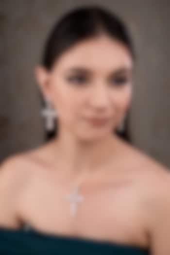 White Finish Zircon Necklace Set by ANANA at Pernia's Pop Up Shop