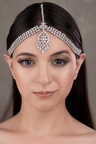 White Finish Zircon Mathapatti by ANANA