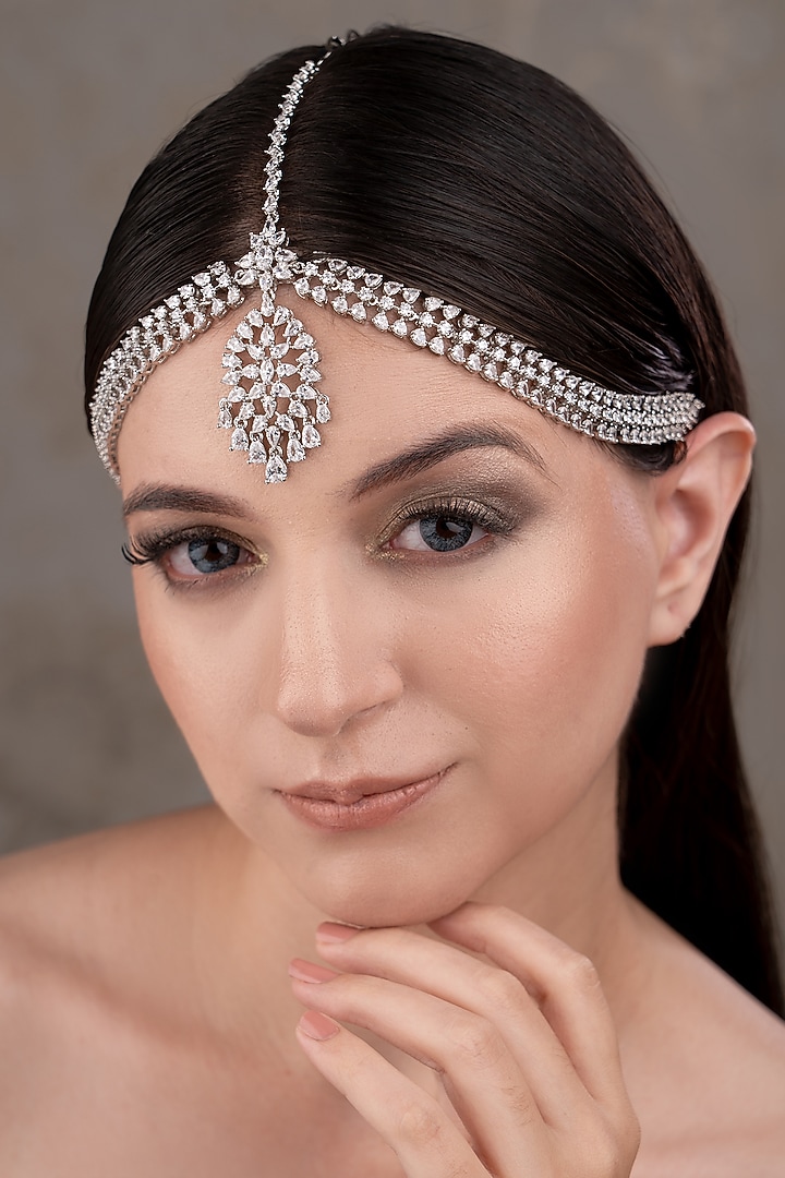 White Finish Zircon Mathapatti by ANANA at Pernia's Pop Up Shop