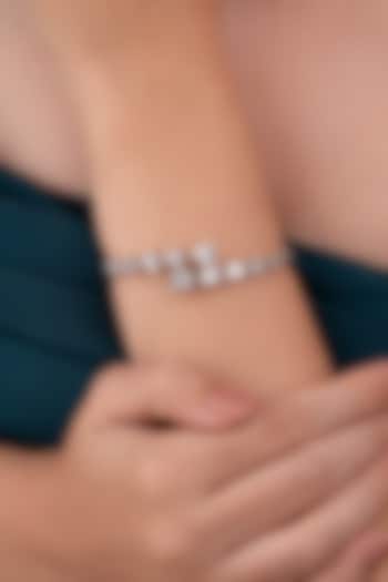 White Finish Zircon Bracelet by ANANA at Pernia's Pop Up Shop