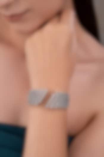 White Finish Zircon Bracelet by ANANA at Pernia's Pop Up Shop