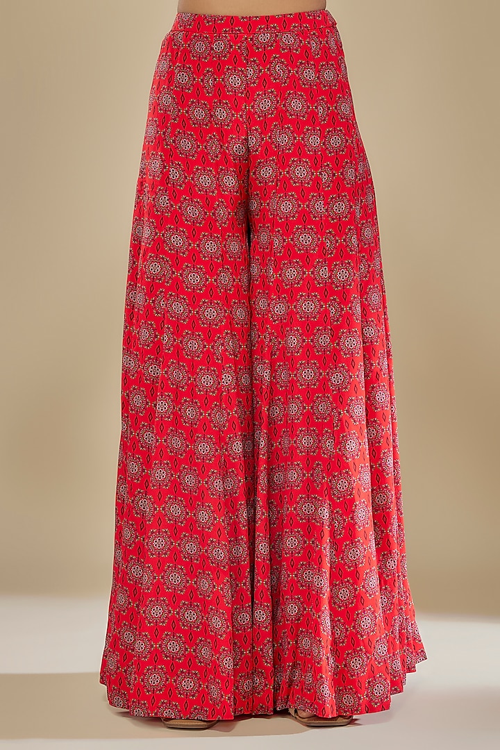 Red Crepe Wedding Sharara Set by Aneesh Agarwaal PRET at Pernia's Pop Up Shop