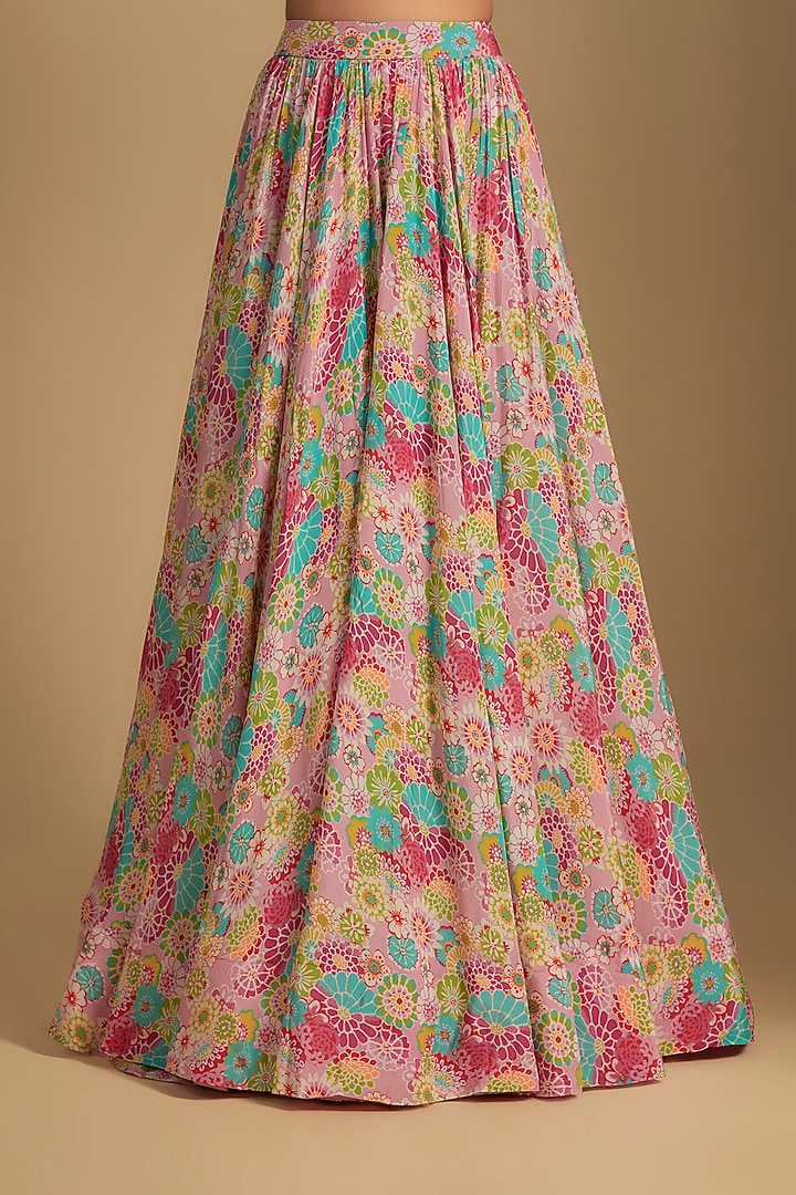 Pink Crepe Skirt Set by Aneesh Agarwaal PRET at Pernia's Pop Up Shop