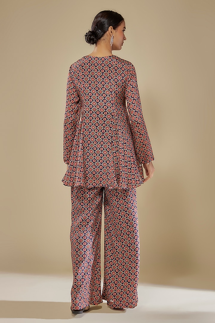 Navy Chinon Co-Ord Set by Aneesh Agarwaal PRET at Pernia's Pop Up Shop