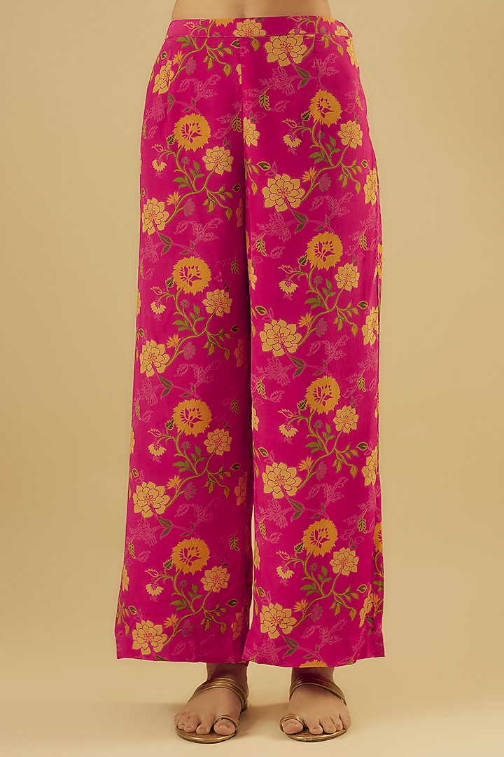 Rani Pink Crepe Kaftan Set by Aneesh Agarwaal PRET at Pernia's Pop Up Shop