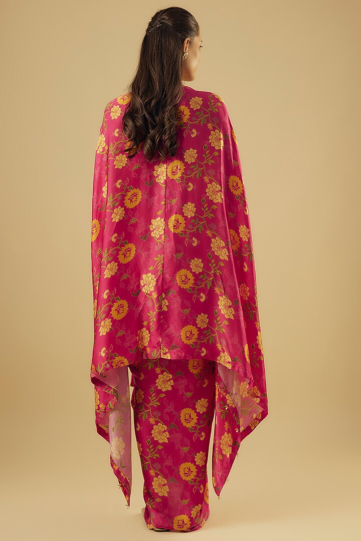 Rani Pink Modal Satin Kurta Set by Aneesh Agarwaal PRET at Pernia's Pop Up Shop