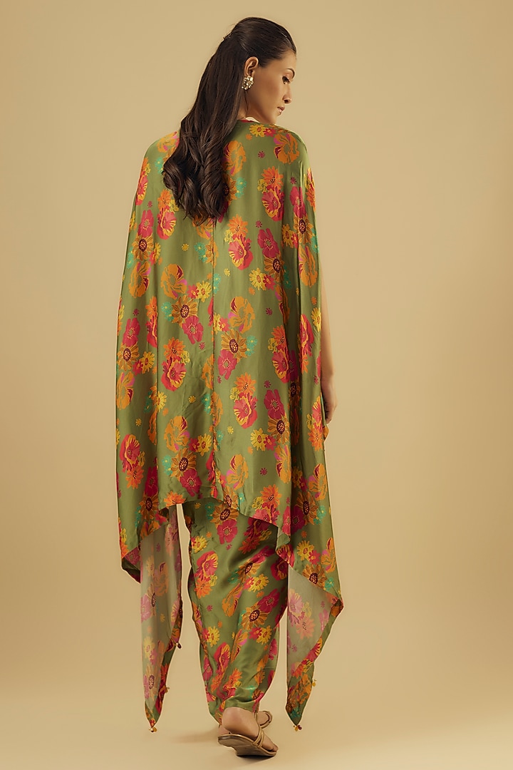 Green Modal Satin Kurta Set by Aneesh Agarwaal PRET at Pernia's Pop Up Shop