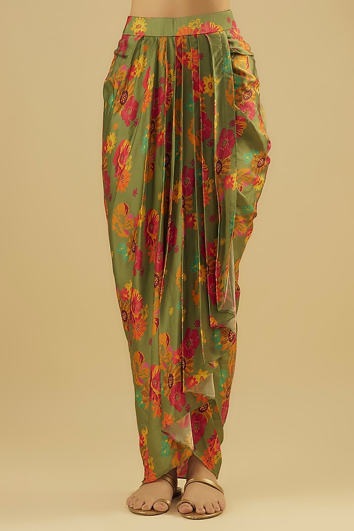 Green Modal Satin Kurta Set by Aneesh Agarwaal PRET at Pernia's Pop Up Shop