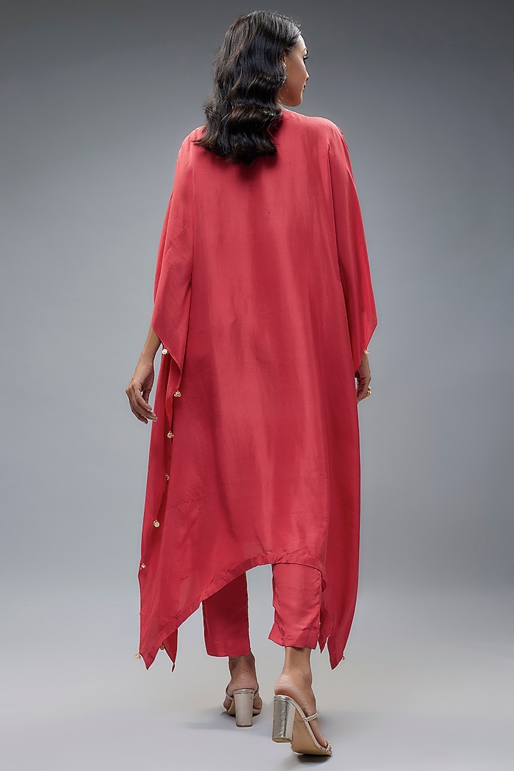 Rust Silk Kaftan Set by Aneesh Agarwaal PRET at Pernia's Pop Up Shop