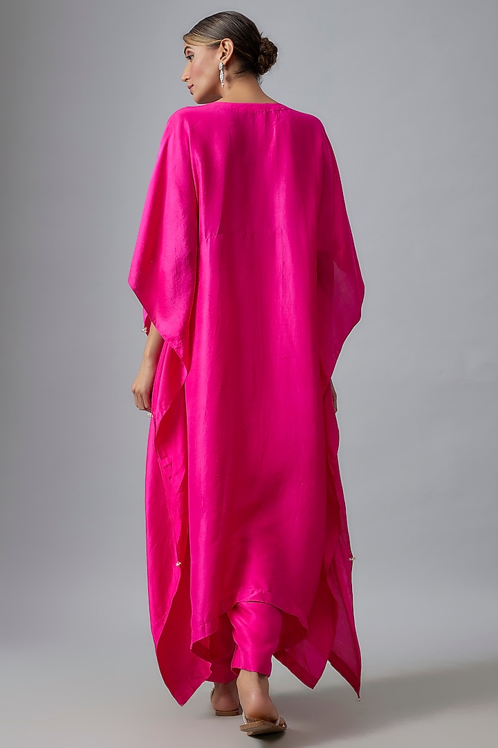 Rani Pink Silk Kaftan Set by Aneesh Agarwaal PRET at Pernia's Pop Up Shop