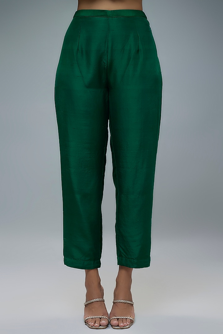 Green Silk Kaftan Set by Aneesh Agarwaal PRET at Pernia's Pop Up Shop