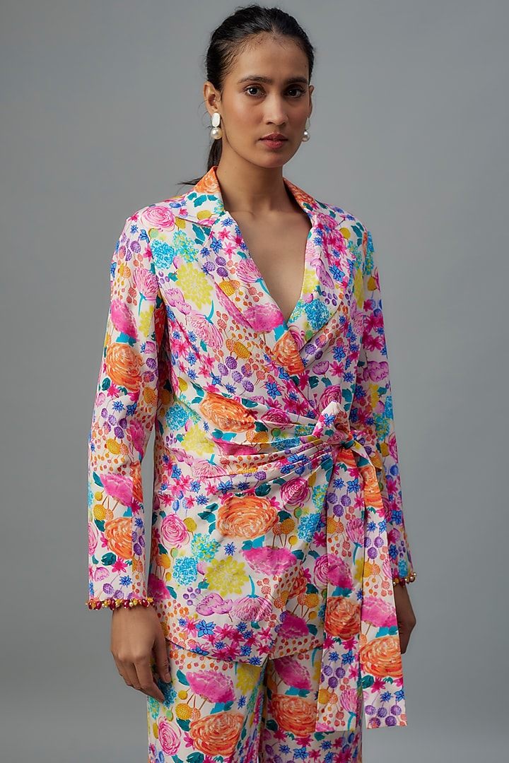Multi-Colored Crepe Blazer Set by Aneesh Agarwaal PRET at Pernia's Pop Up Shop
