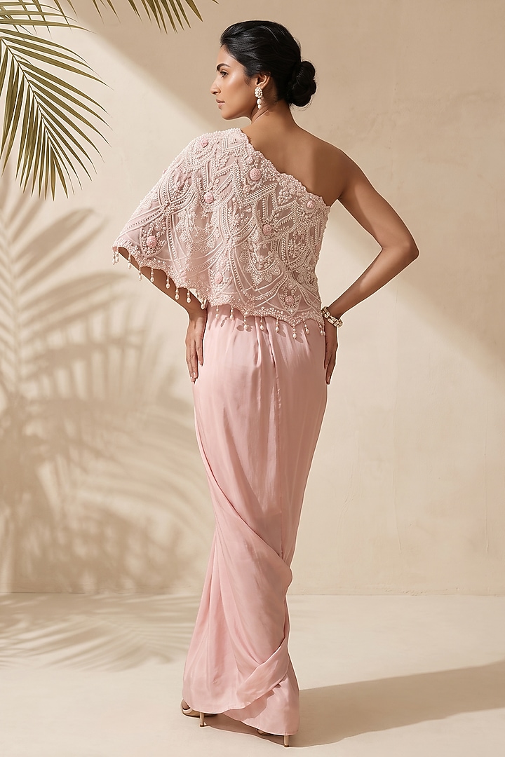 Pink Satin Skirt Set by Aneesh Agarwaal PRET at Pernia's Pop Up Shop