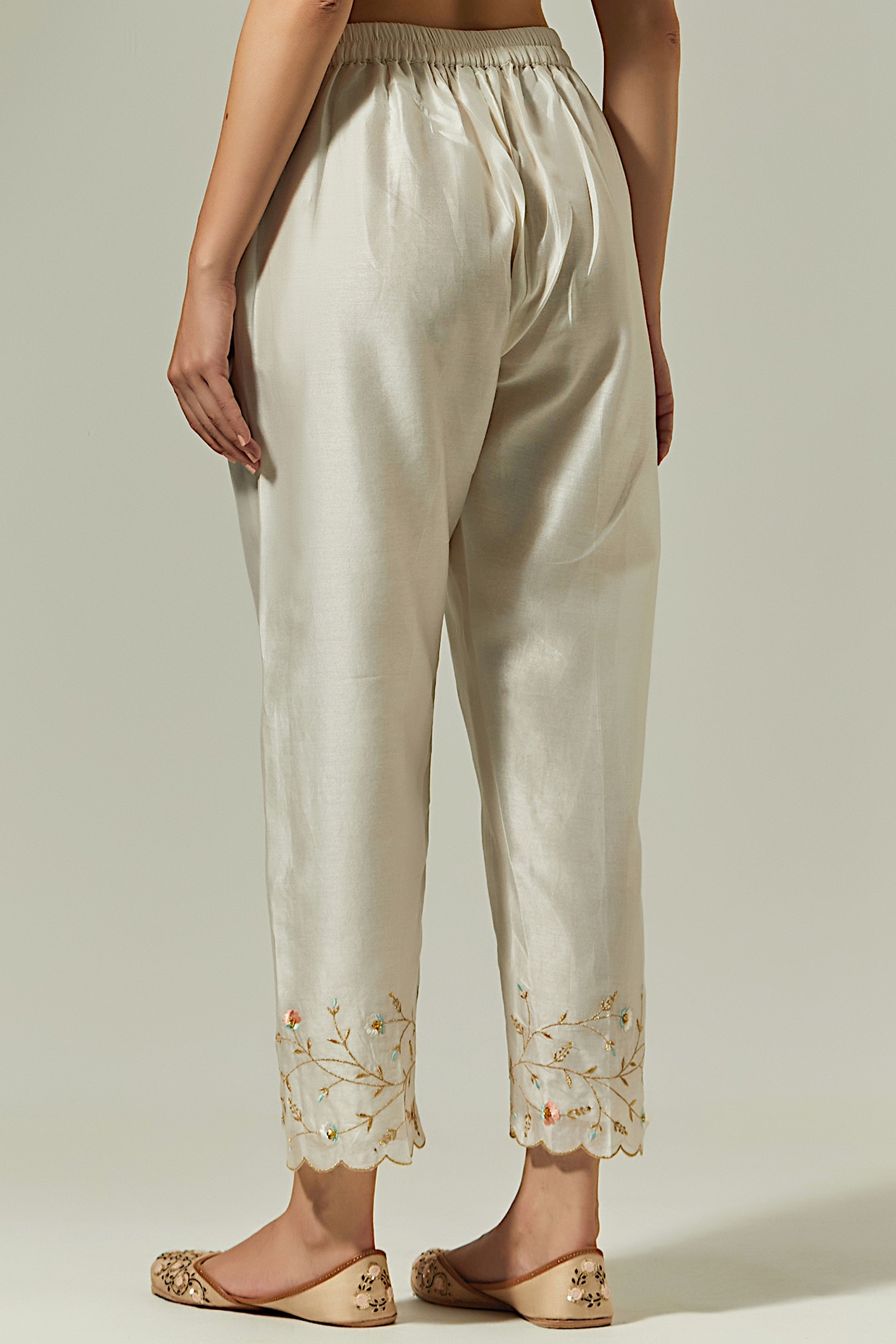 LOEWE Pleated silk-satin straight-leg pants | NET-A-PORTER