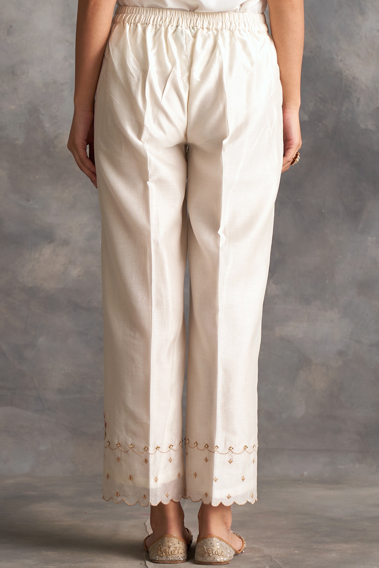 Buy TIC White Rigel Raw Silk Frill Top And Pant Set Online  Aza Fashions