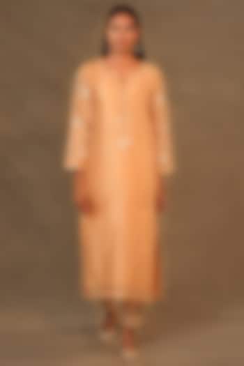 Orange Embroidered Kurta by Anantaa By Roohi Trehan