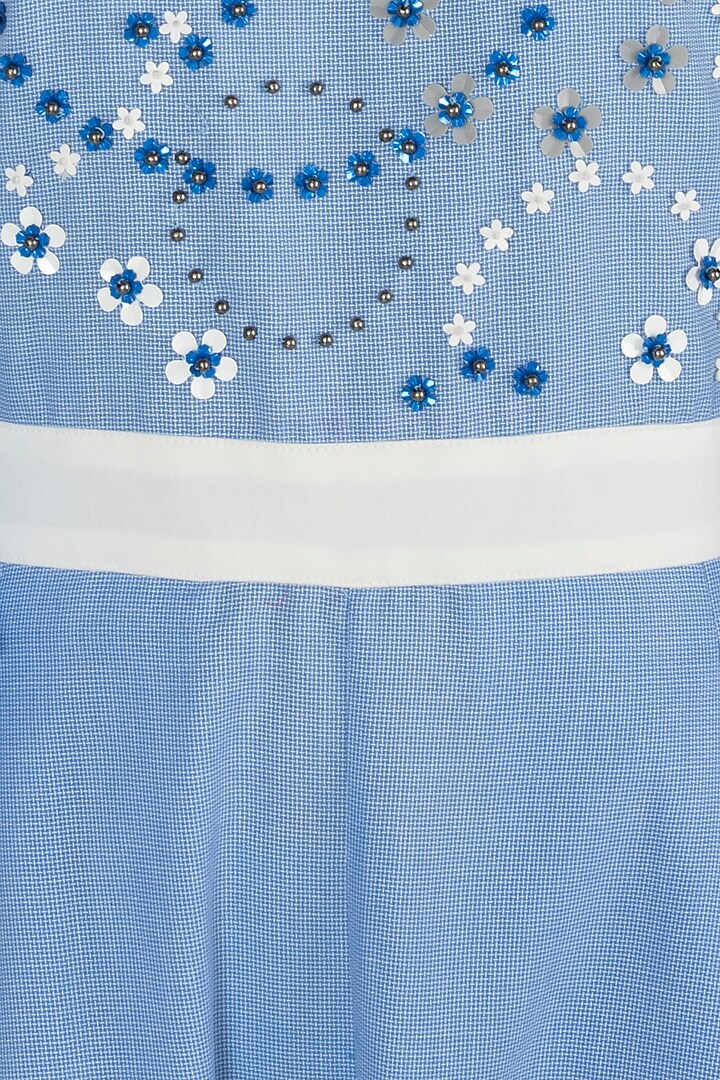 Blue Embroidered Jumpsuit by Anand Bhushan at Pernia's Pop Up Shop