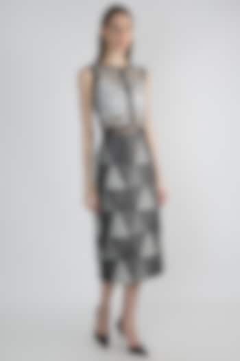 Black & White Leather Floral Jacket by Anand Bhushan at Pernia's Pop Up Shop