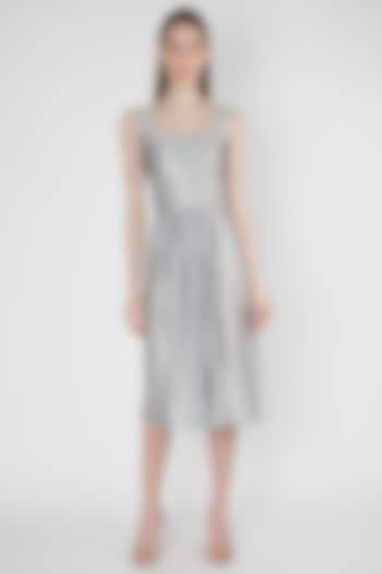 Silver Embroidered Vacation Dress by Anand Bhushan at Pernia's Pop Up Shop