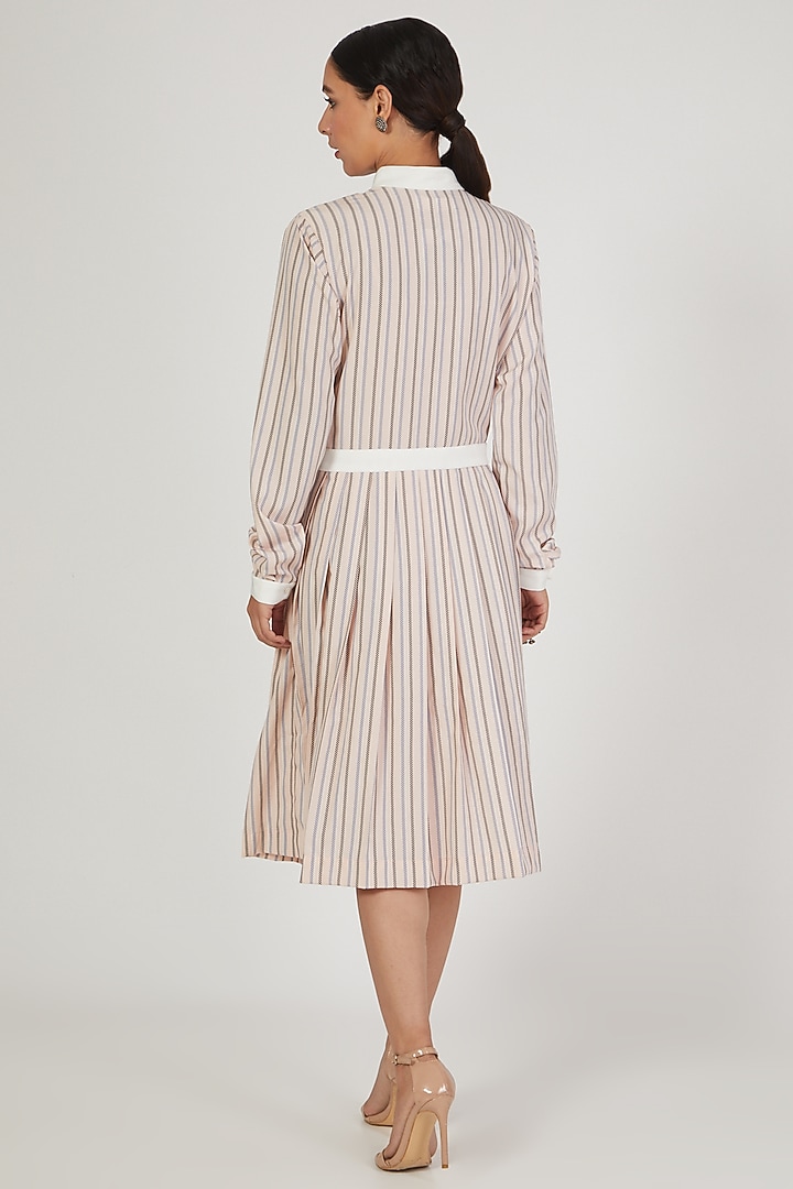 Blush Pink Leather Embroidered Vacation Dress by Anand Bhushan at Pernia's Pop Up Shop
