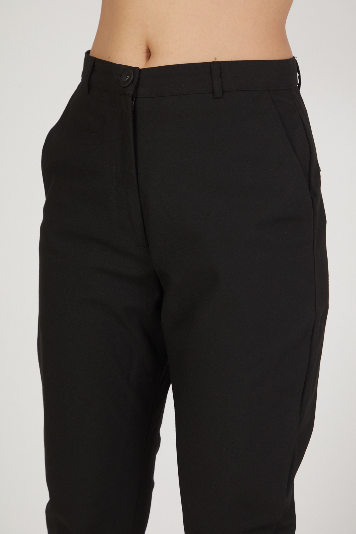 Skinny trousers with chain details black ladies' | Morgan