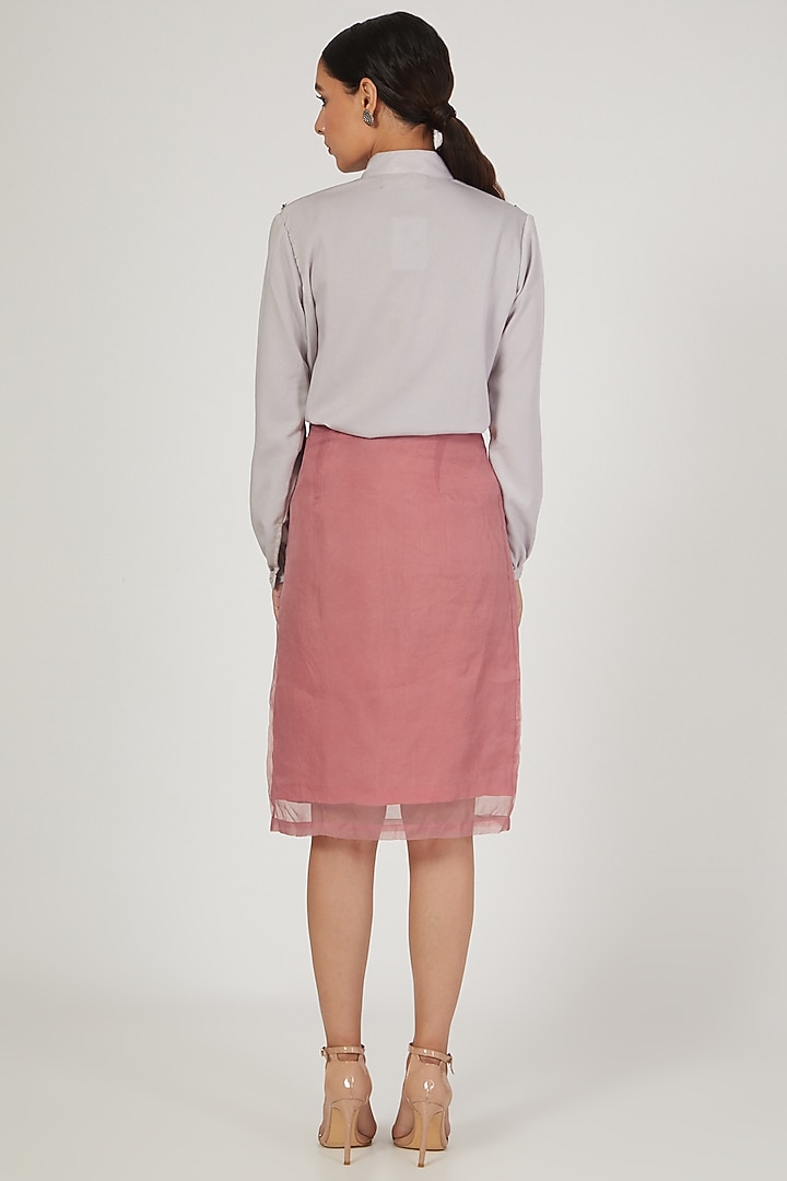 Grey Floral Embroidered Shirt by Anand Bhushan at Pernia's Pop Up Shop